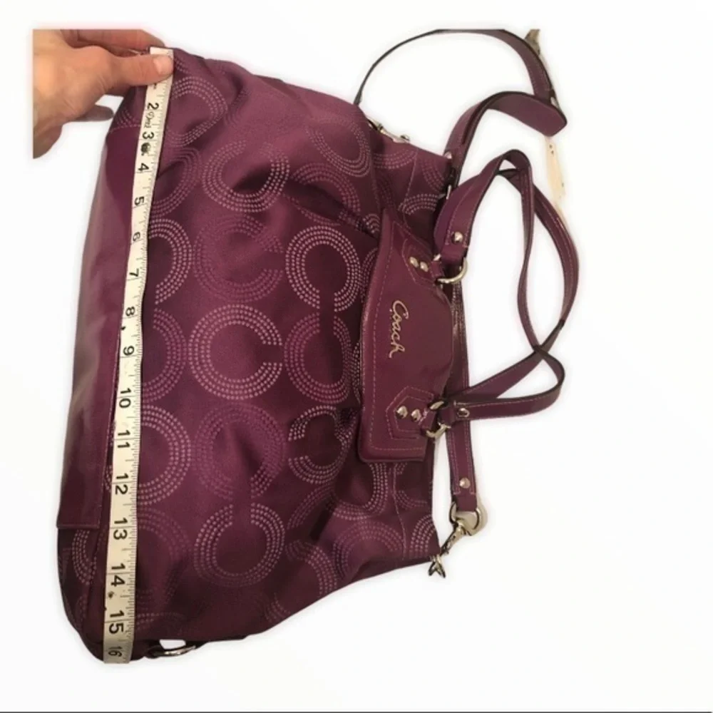 Coach Ashley y2k signature purple dotted Op Art bag  F20049